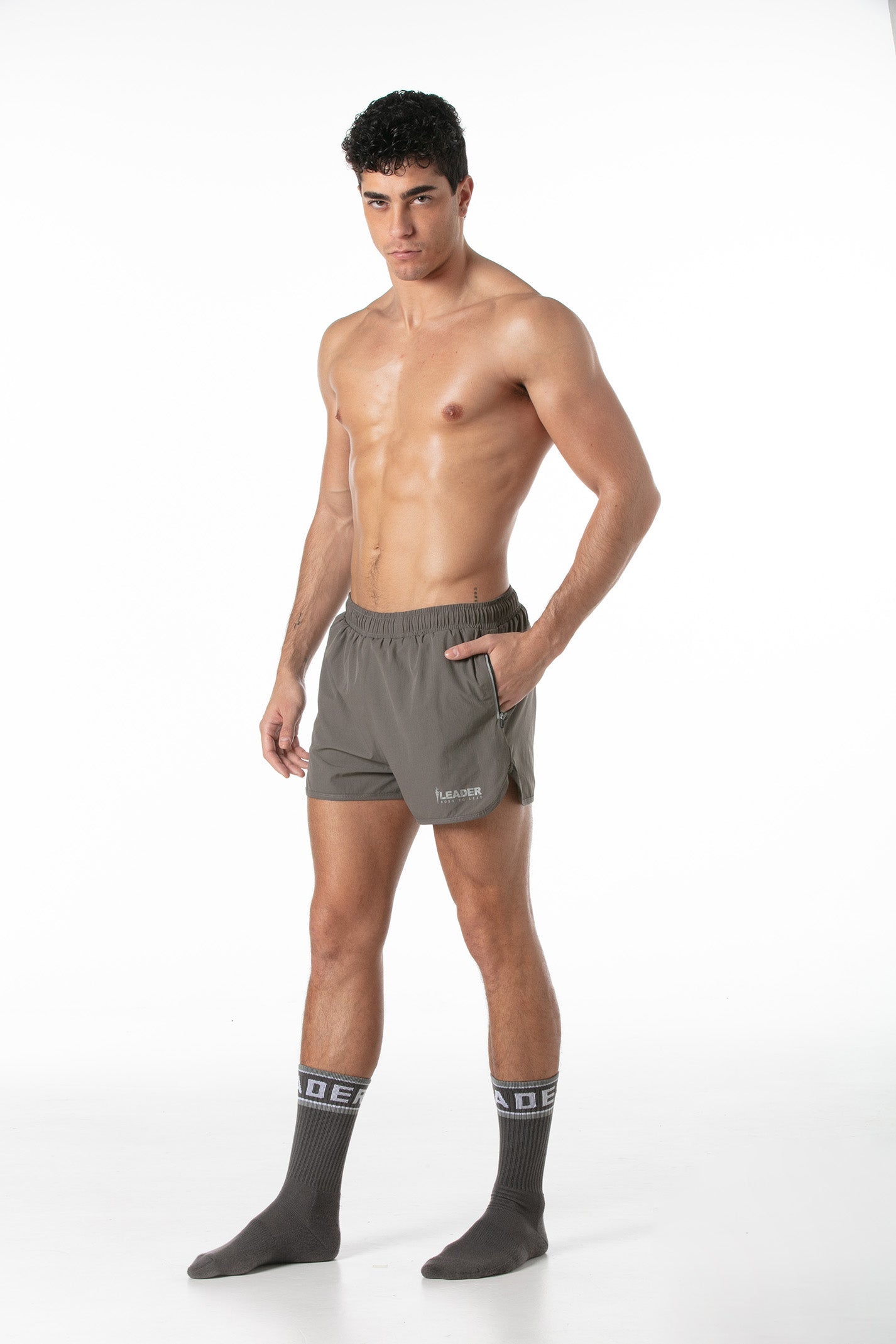 LEADER Heroes Gym Shorts — Taupe