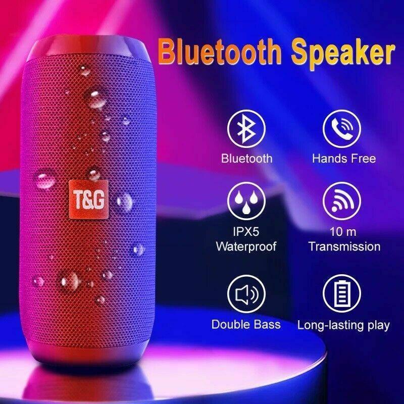 Wireless Portable Bluetooth Speakers Hifi Stereo Outdoor Usb/Tf/Aux Fm Radio  Au