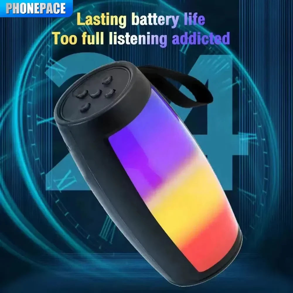 NNEOBA LED Lights Speaker with Powerful Bass Black