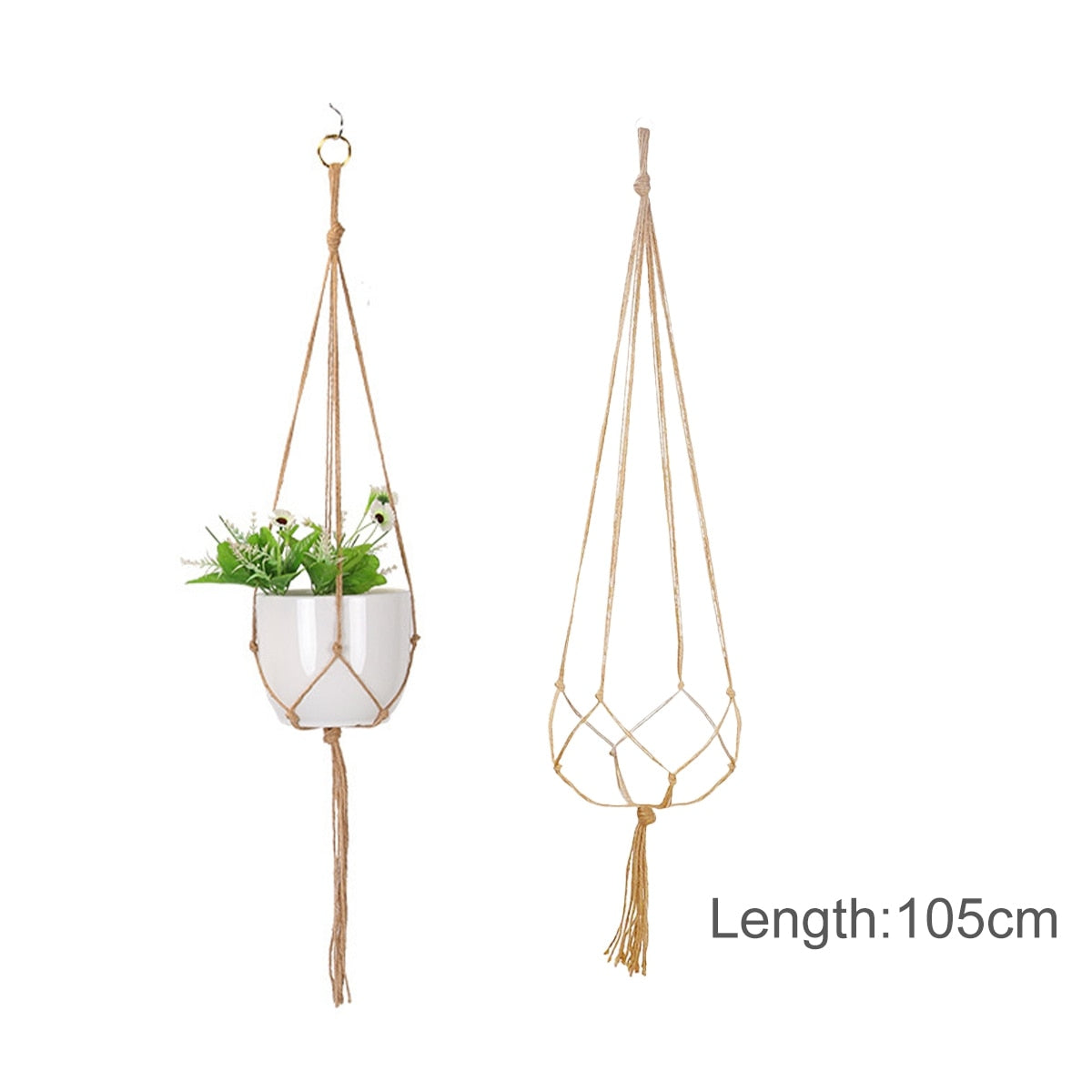 NNEOBA Hanging Plant Handmade Macrame Plant Hanger Flower Pot Planter Hanger Wall Decor Courtyard Garden Hanging Planter Hanging Basket