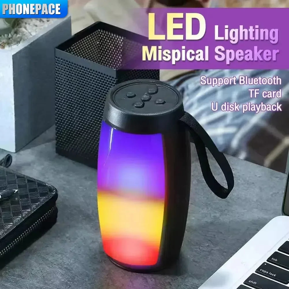NNEOBA LED Lights Speaker with Powerful Bass Black
