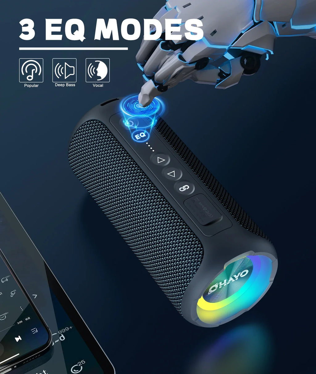 NNEOBA Bluetooth Speaker 40W Stereo Sound Black