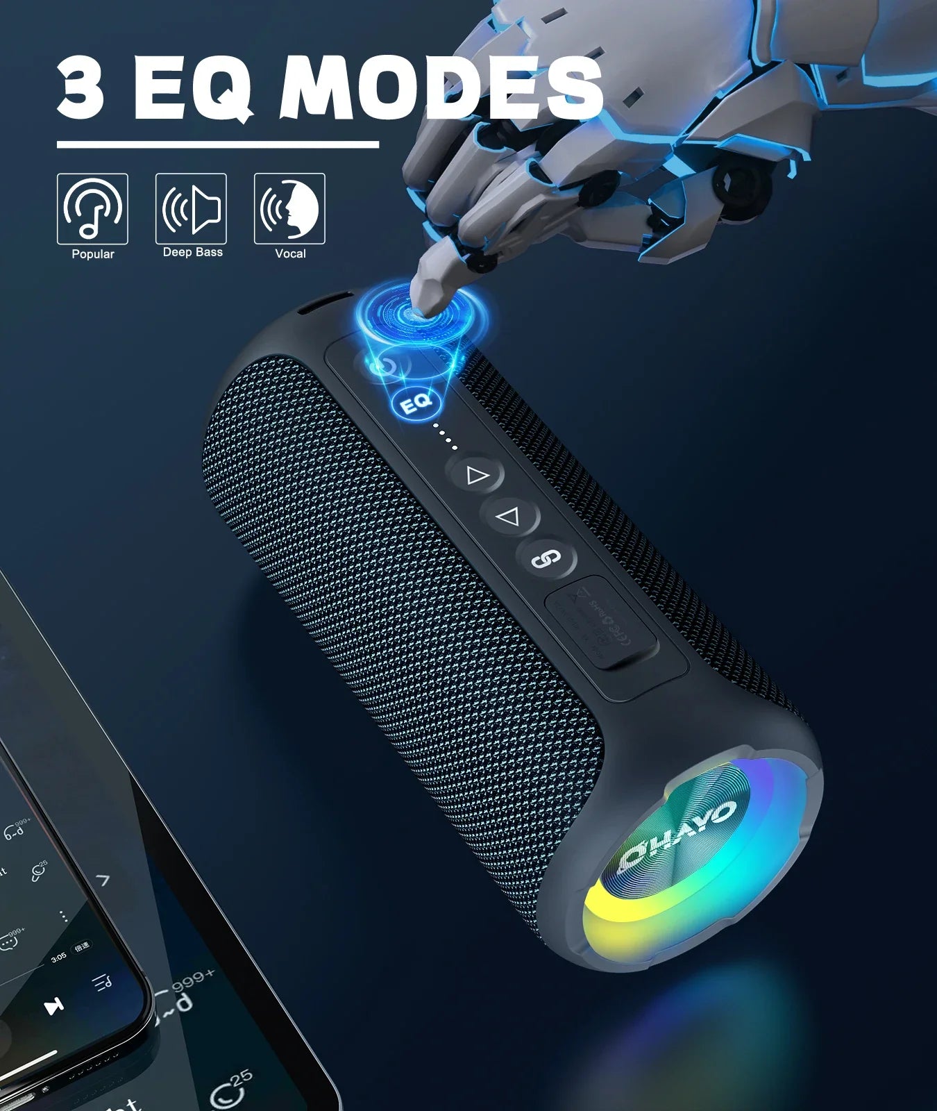 NNEOBA Bluetooth Speaker 40W Stereo Sound Black